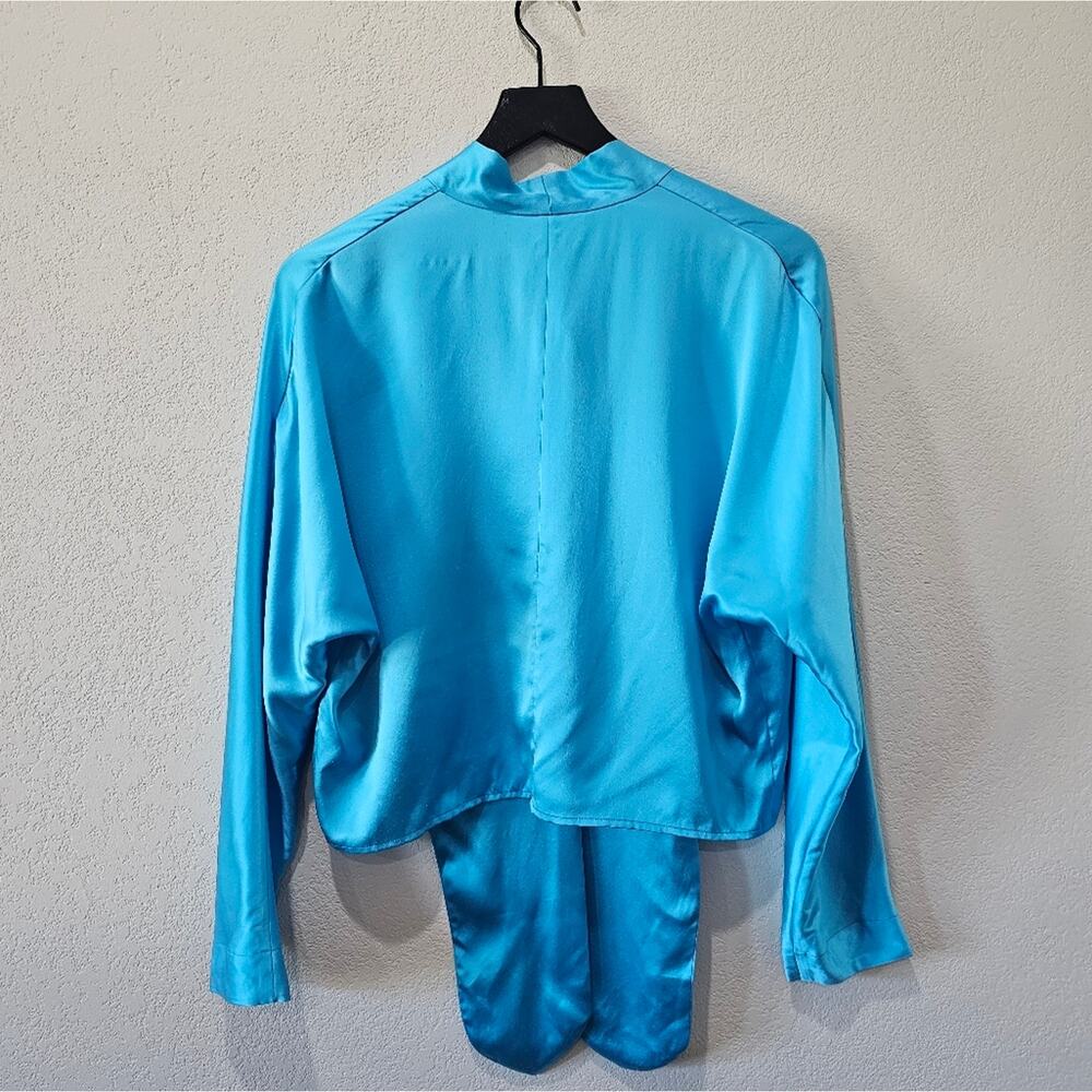 The Sei Long Sleeve Tie Front Blouse in Sky - Picture 5 of 11